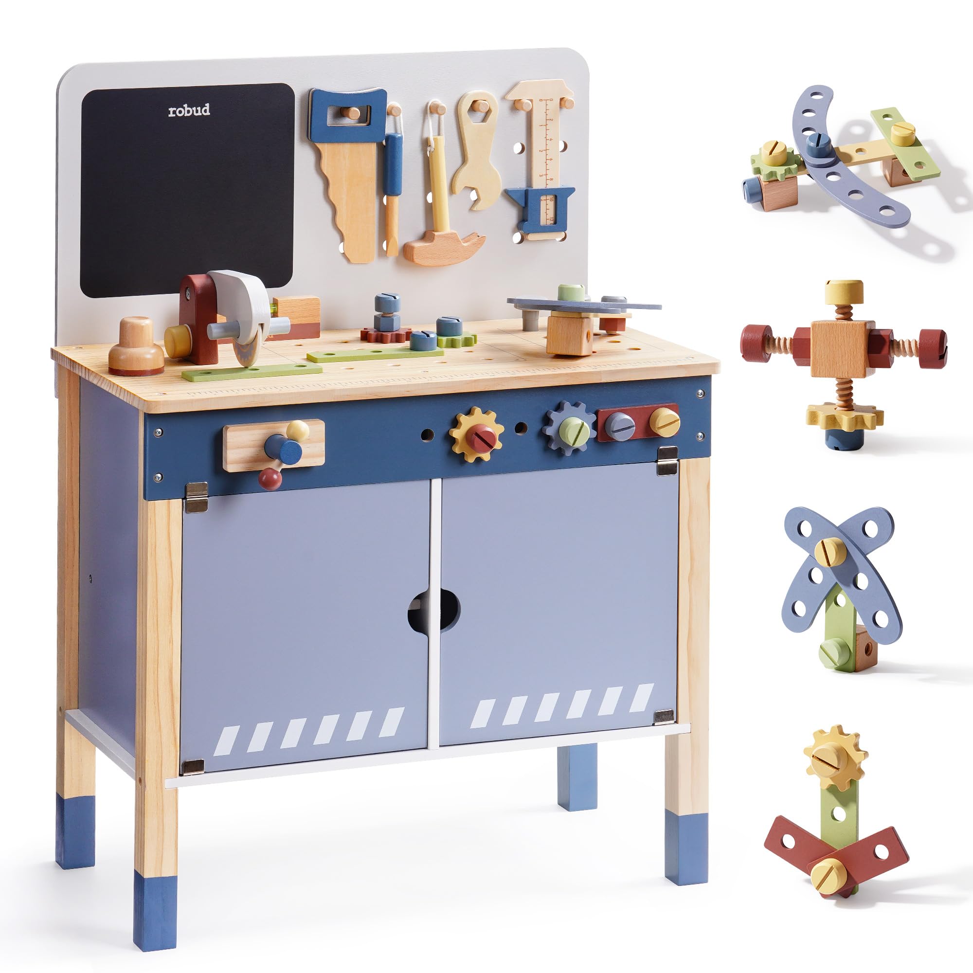 ROBUD Wooden Toy Workbench Pre - огляд і ціна Tools Workshop For Kids
