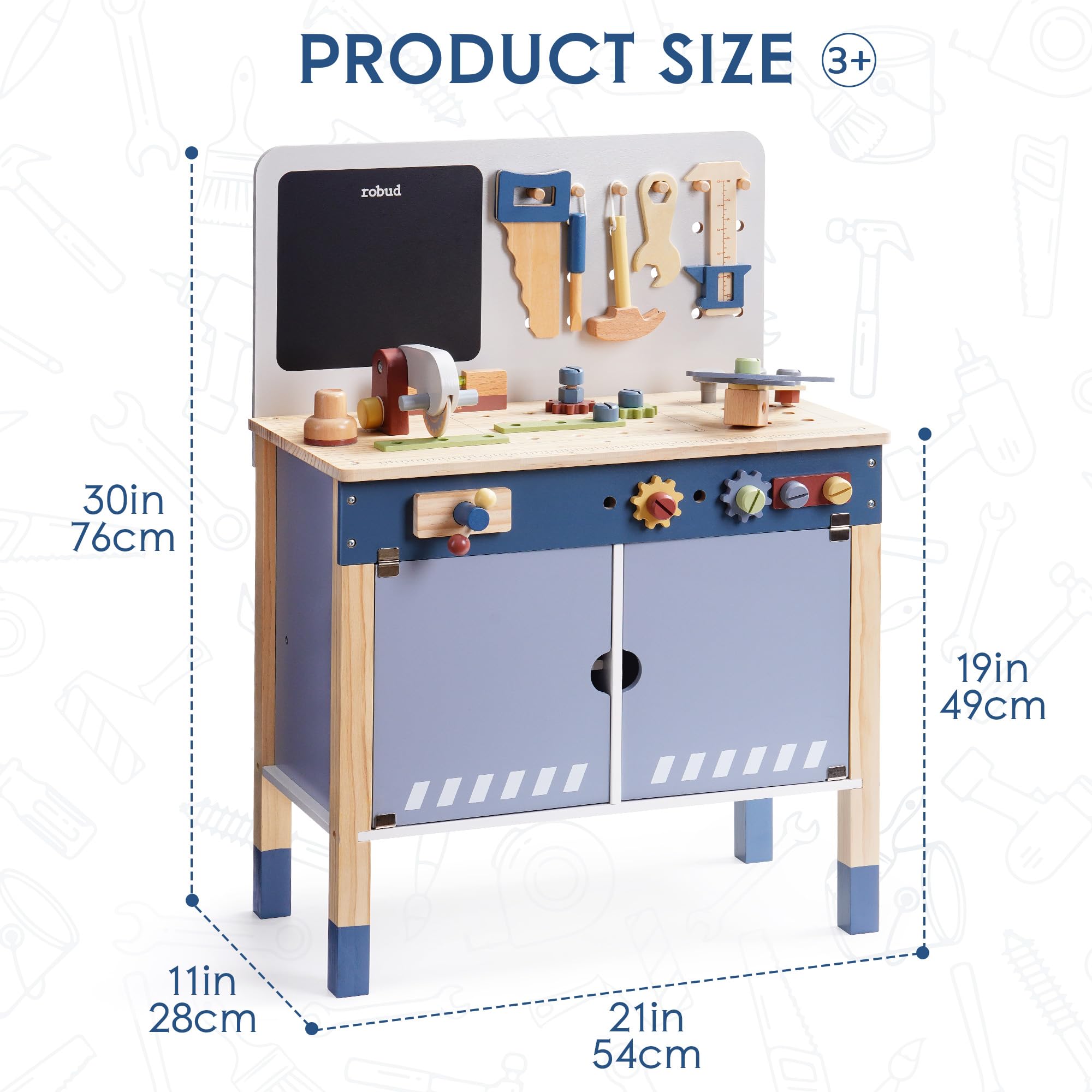 ROBUD Wooden Toy Workbench Pre - огляд і ціна Tools Workshop For Kids
