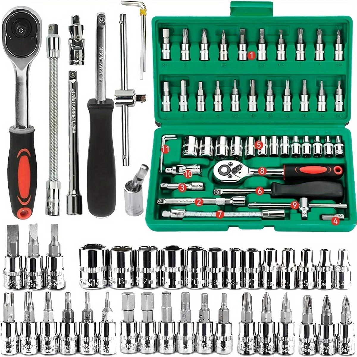 46pc Drive Socket Set 1/4 inch - огляд і ціна Workshop Tools Kit